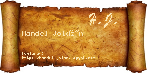 Handel Jolán névjegykártya